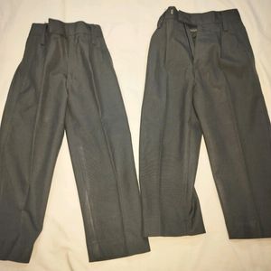 Kids Grey School Pant Combo Of 2