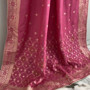 New Rani Pink Silk Dupatta