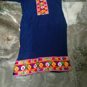 Blue Embroaidary Kurtis Red Palazzo.