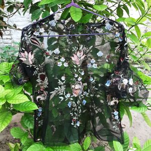 Y2k Zara Black Embroidery Top