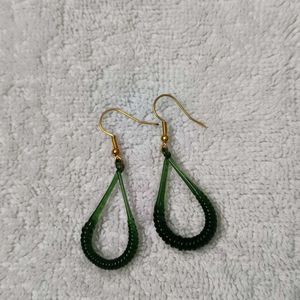 Green Glass Earrings ✨