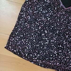 Heavy Pink Hand Sequin & Fine Bead Work Party Top