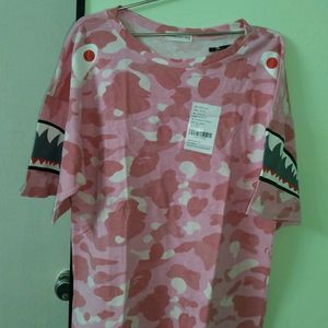 Shark Print New Pink Tshirt