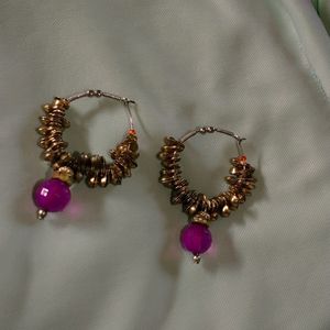 Golden+Multi Colour Earrings