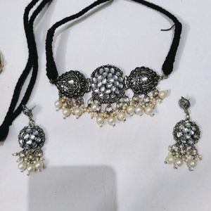 Oxidised Choker Set