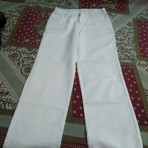 white straight leg jeans