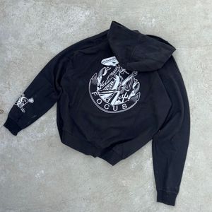 Black Back Printed Hoodie