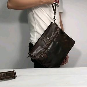 Unisex Pure Leather Laptop Bag