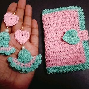 Crochet Wallet With Matching Earrings