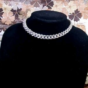 30cm Long Silver Choker Necklace