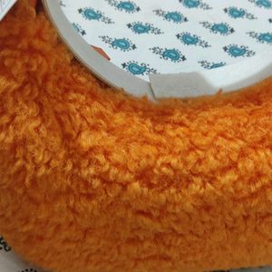 MANGO orange Handle Bag With Faux Fur