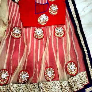 Price Dropped. Partywear Heavy Border Lehnga Saree