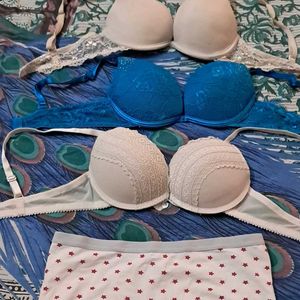 Combo Of Four Imported Fabric Bra N Panty