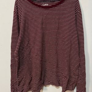 Maroon Stripped Sweater Like Top