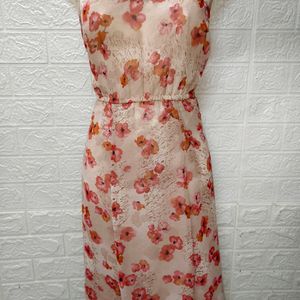 Floral Printed Peach Dress