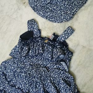 Frock With Cap For Baby Girl