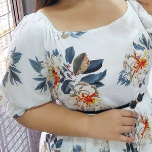 Floral printed flared Dress