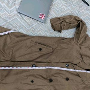 Imported Khaki Coat - One Button Broken