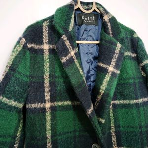 K-Club  Plaid Overcoat