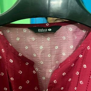 Indya Bandhni Printed A Line Kurta