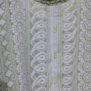 Lime Green Chikankari Kurti