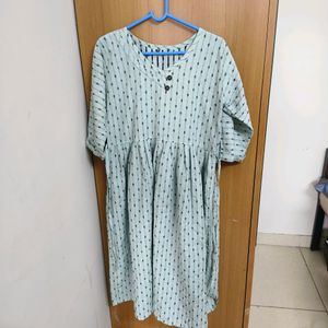 Sky Blue Frock Style Kurti