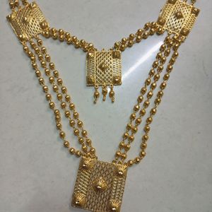 golden double necklace