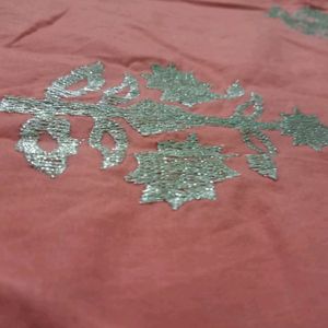 Cotton Zari Embroidered Plazo Suit