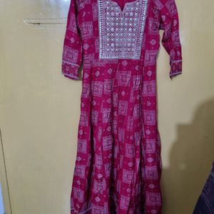 Magenta Women Kurta Set With Pant And Dupatta