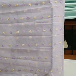 Lavender Duppatta With Thread And Sequence Work