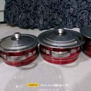 Pack Of 4 Serving Bowl With Steel Lids