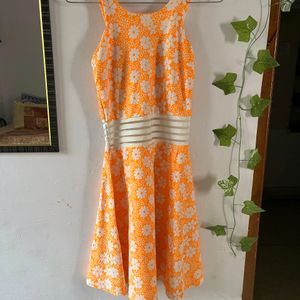 Orange Floral Dress