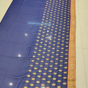 Embroidery Original Mirror Work Saree