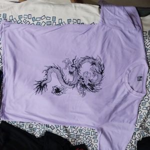 Lavender Dragon Print Oversized Tshirt