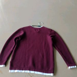 Boys Age 8-10 Maroon Full Sleeves T Shirt