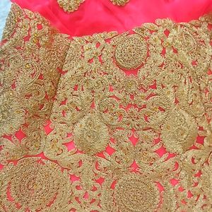 Magenta Bridal Lehenga Set With Dupatta