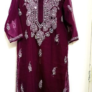 Trending Mirror Work Kurta With Inner