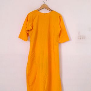 Mustard Printed Kurta (Women's)