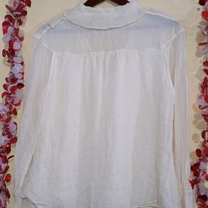 Beautiful Fabric Frill Off White Top