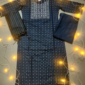 Straight Suit With Dupatta And Pant