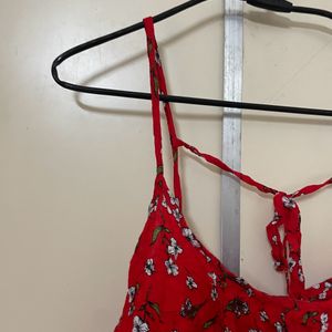 Summer Red Floral Top