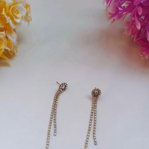 Kundan chain tassel earrings