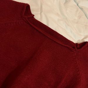 Maroon Woolen Top For Women