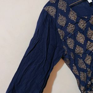 Nayo Navy Blue A-line Kurta