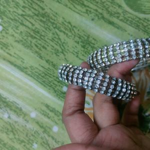 Silver Stone Bangles Set