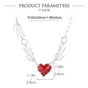 Alloy Heart Ghost Claw Necklaces