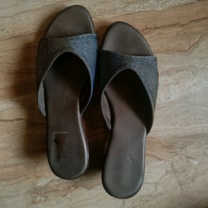 Grey Shining Mini Heels