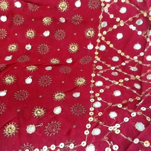 Festive Maroon Saree