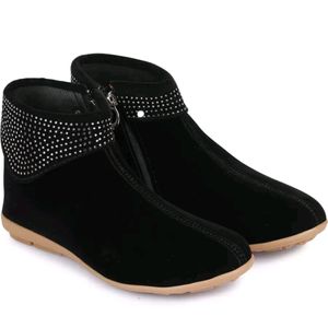 Black Velvet Designer Boots