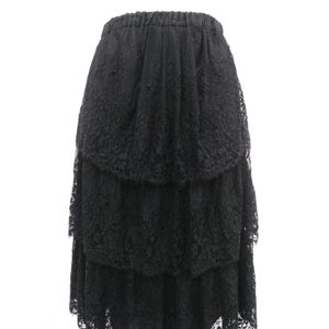 Jet Black Lace Layered Skirt